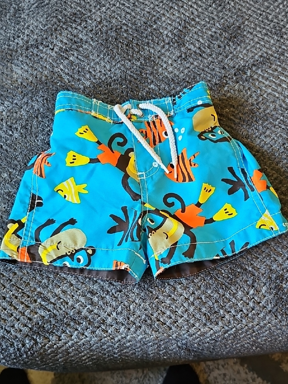 Carter's Baby Boy Snorkeling Monkey Tropical Swim Trunks Teal 12M